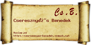 Cseresznyés Benedek névjegykártya